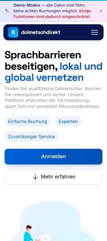 DolmetschDirekt, Mobil-Ansicht